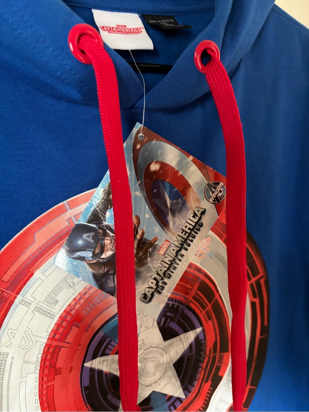 Men’s large marvel captain America blue sweatshirt size large brand new with tag - Picture 3 of 4